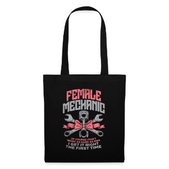 Mécanicien Voiture Auto Fille Diesel Garage Femme - Sac en tissu - noir - Devant