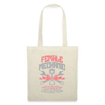 Mécanicien Voiture Auto Fille Diesel Garage Femme - Sac en tissu - nature - Devant