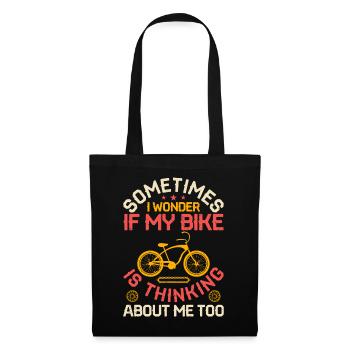 Drôle de dicton de vélo - Sac en tissu - noir - Devant