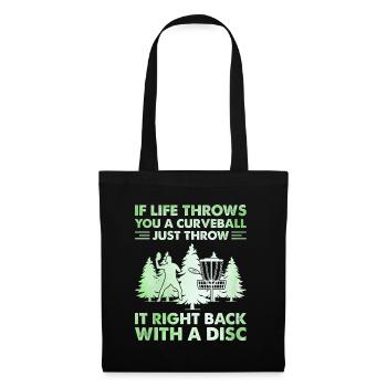 Disc Golf Player Disc Golfer Frisbee Player Par Pu - Stoffbeutel - Schwarz - Vorne
