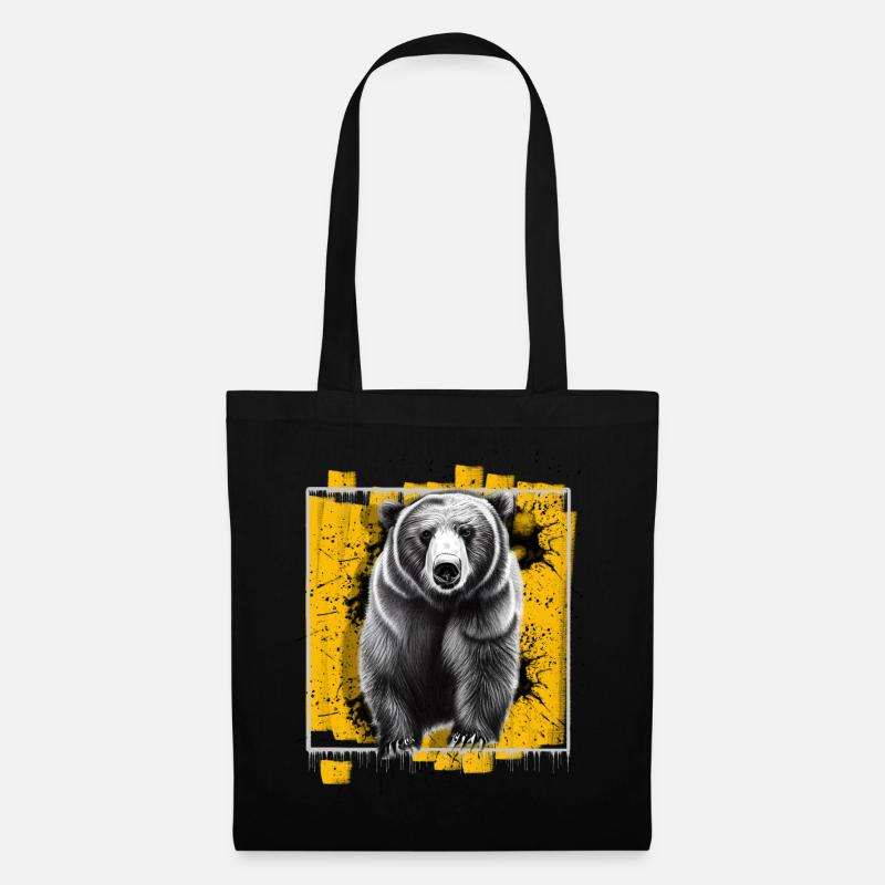 Bär - Stoffbeutel - Schwarz