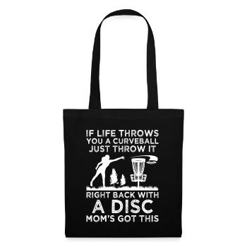 Disc Golf Player Disc Golfer Frisbee Player Par Pu - Stoffbeutel - Schwarz - Vorne