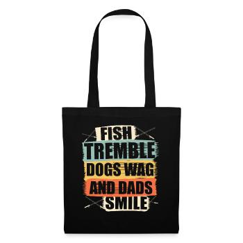 Propriétaires de chiens de pêche Amoureux des chiens Entonnoir de pêche parfait - Sac en tissu - noir - Devant