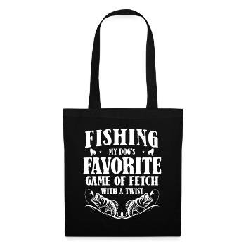 Propriétaires de chiens de pêche Amoureux des chiens Entonnoir de pêche parfait - Sac en tissu - noir - Devant