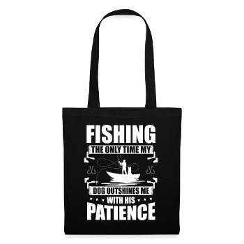 Propriétaires de chiens de pêche Amoureux des chiens Entonnoir de pêche parfait - Sac en tissu - noir - Devant