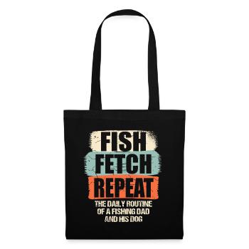 Propriétaires de chiens de pêche Amoureux des chiens Entonnoir de pêche parfait - Sac en tissu - noir - Devant