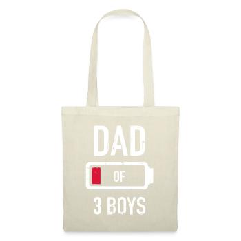 Dad of 3 three boys low battery gift for father's - Tote Bag - nature - Front
