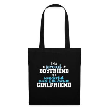 Proud boyfriend of a wonderful - Tote Bag - black - Front