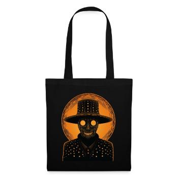 Un squelette orange portant un chapeau - Sac en tissu - noir - Devant