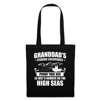 Fishing Granddad Grandpa Fisherman Grandkid Funny - Tote Bag - black - Front