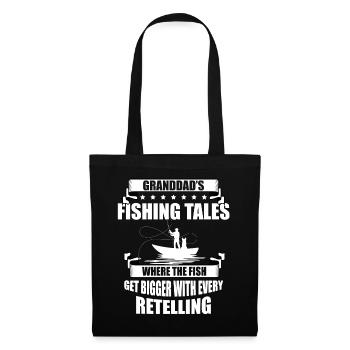 Fishing Granddad Grandpa Fisherman Grandkid Funny - Tote Bag - black - Front