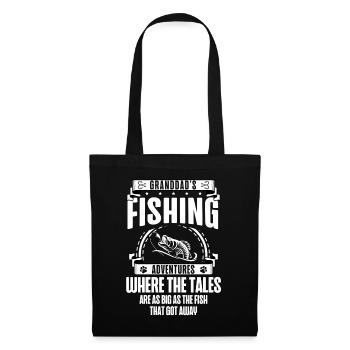 Fishing Granddad Grandpa Fisherman Grandkid Funny - Tote Bag - black - Front