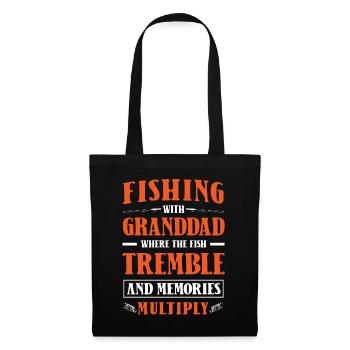 Fishing Granddad Grandpa Fisherman Grandkid Funny - Tote Bag - black - Front