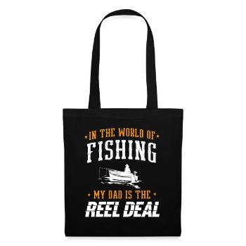 Pêche Papa Papa Pêcheur Childern Drôle Poisson Alors - Sac en tissu - noir - Devant