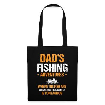 Pêche Papa Papa Pêcheur Childern Drôle Poisson Alors - Sac en tissu - noir - Devant