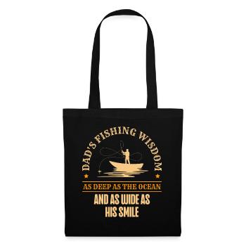 Pêche Papa Papa Pêcheur Childern Drôle Poisson Alors - Sac en tissu - noir - Devant