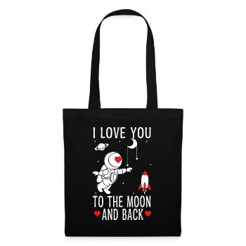 Love Moon And Back Space Astronaut Hearts Day - Tote Bag - black - Front