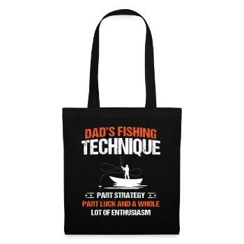 Pêche Papa Papa Pêcheur Childern Drôle Poisson Alors - Sac en tissu - noir - Devant