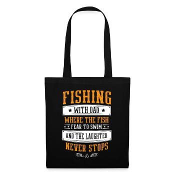 Pêche Papa Papa Pêcheur Childern Drôle Poisson Alors - Sac en tissu - noir - Devant