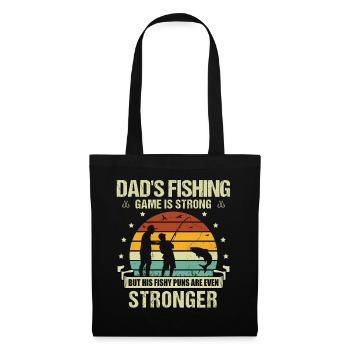 Pêche Papa Papa Pêcheur Childern Drôle Poisson Alors - Sac en tissu - noir - Devant
