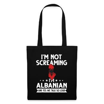 Je ne crie pas Je suis albanais Albanie Cadeau - Sac en tissu - noir - Devant