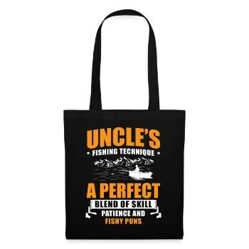 Fishing Uncle Fisherman Uncles Funny Fish Perfect - Tote Bag - black - Front