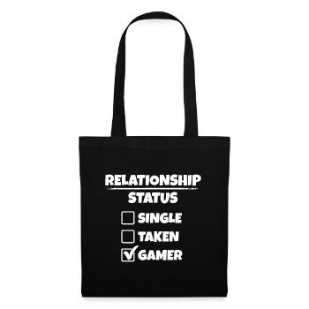 Célibataire Taken Gamer Drôle Relation Statut - Sac en tissu - noir - Devant