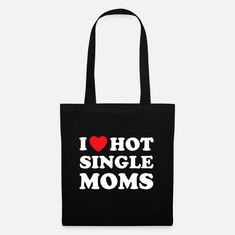 I Heart Hot Moms, Single Mom - Tote Bag - black