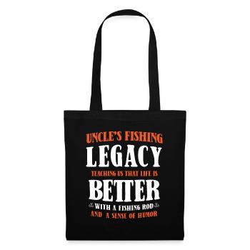Fishing Uncle Fisherman Uncles Funny Fish Perfect - Tote Bag - black - Front