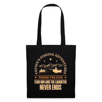 Pêche Cousin Pêcheur Cousins Drôle Poisson Perfec - Sac en tissu - noir - Devant