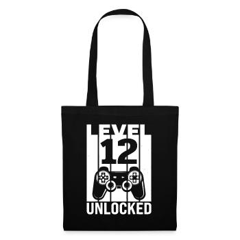 12 ans 12 Anniversaire Garçon Fils Drôle Gamer 12e Années - Sac en tissu - noir - Devant
