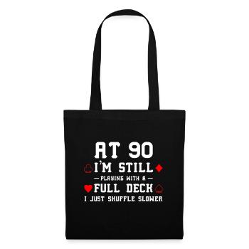 Cadeau d’anniversaire 90e cartes de 90 ans - Sac en tissu - noir - Devant