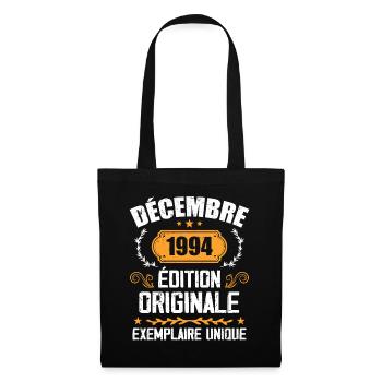 Anniversaire Cadeau Millésime Décembre 1994 - 199 - Sac en tissu - noir - Devant