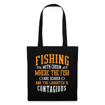 Pêche Cousin Pêcheur Cousins Drôle Poisson Perfec - Sac en tissu - noir - Devant