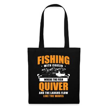 Pêche Cousin Pêcheur Cousins Drôle Poisson Perfec - Sac en tissu - noir - Devant
