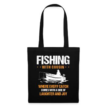 Pêche Cousin Pêcheur Cousins Drôle Poisson Perfec - Sac en tissu - noir - Devant
