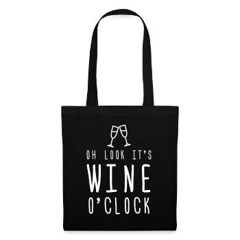 Funny Mom Wife Gift It's Wine O'Clock Girl - Tote Bag - black - Front