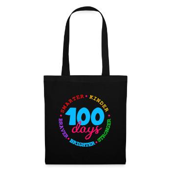100 Days Smarter Kinder Stronger Brighter Braver - Tote Bag - black - Front