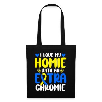 J’aime mon avec le syndrome de Down de Chromie supplémentaire - Sac en tissu - noir - Devant