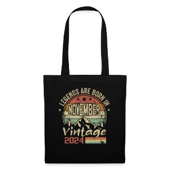 November 2024, Retro-Vintage-Geburtstagsgeschenk - Stoffbeutel - Schwarz - Vorne