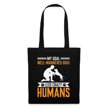 Dresseur de chiens Dressage de chiens Dressage de chiens Soins aux animaux de compagnie Pr - Sac en tissu - noir - Devant