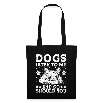 Dresseur de chiens Dressage de chiens Dressage de chiens Soins aux animaux de compagnie Pr - Sac en tissu - noir - Devant