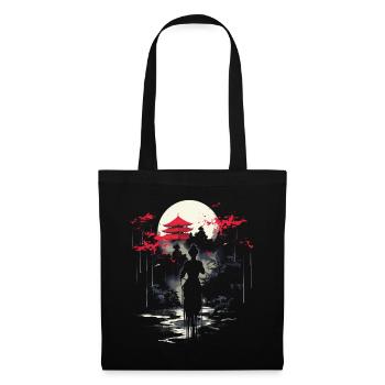 Geisha Kimono Samouraï Tokyo oeuvre - Sac en tissu - noir - Devant
