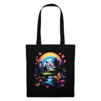 Cute Kawaii Rainbow Butterflies Dream - Tote Bag - black - Front