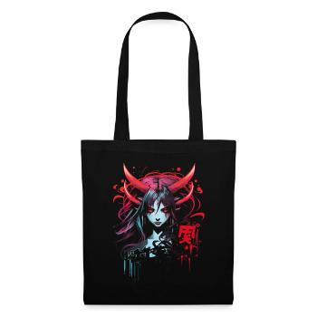 Anime Goth Girl Japanese Aesthetic Grunge Horror - Tote Bag - black - Front