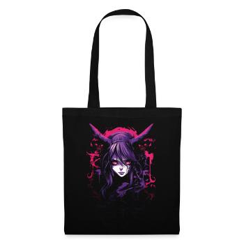 Anime Goth Girl Japonais Esthétique Grunge Horreur - Sac en tissu - noir - Devant