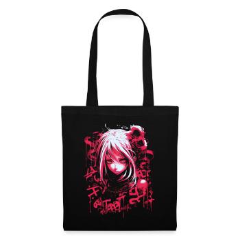 Anime Goth Girl Japanese Aesthetic Grunge Horror - Tote Bag - black - Front