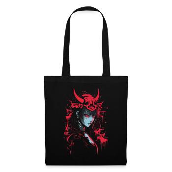 Anime Goth Girl Japonais Esthétique Grunge Horreur - Sac en tissu - noir - Devant