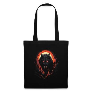Loup noir Loup-garou Dark Horror Mythologie Fant - Sac en tissu - noir - Devant