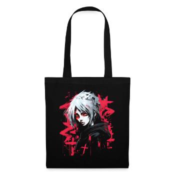 Anime Goth Girl Esthétiquement Pastel Sombre Edgy Homme - Sac en tissu - noir - Devant